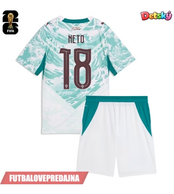 Lacne Dětský Futbalové dres Portugalsko Pedro Neto #18 MS 2026 Krátky Rukáv - Preč (+ trenírky)